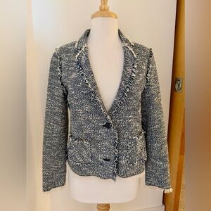 Club Monaco Women's Navy and Cream Blazer